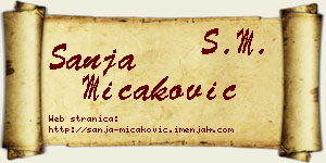 Sanja Micaković vizit kartica